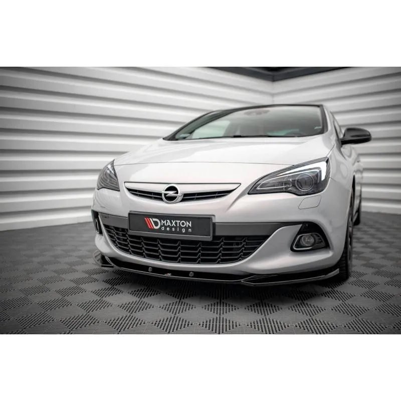 Maxton - Lame Du Pare-Chocs Avant V.1 Opel Astra GTC OPC-Line J Noir Brillant