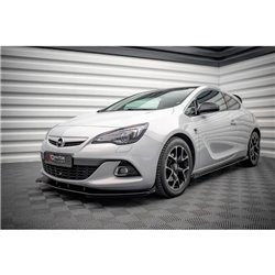 Maxton - Street Pro Lame Du Pare-Chocs Avant V.1 Opel Astra GTC OPC-Line J Noir-Rouge + Rabats Brillant