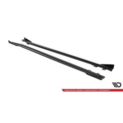 Maxton - Street Pro Rajouts Des Bas De Caisse Opel Astra GTC OPC-Line J Noir + Rabats Brillant 