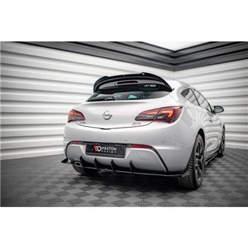 Maxton - Street Pro Diffuseur Arrière Complet Opel Astra GTC OPC-Line J Rouge + Rabats Brillant