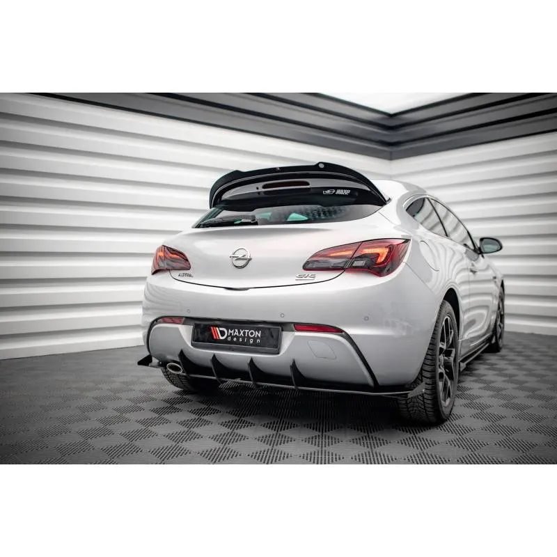 Maxton - Street Pro Diffuseur Arrière Complet Opel Astra GTC OPC-Line J Rouge + Rabats Brillant