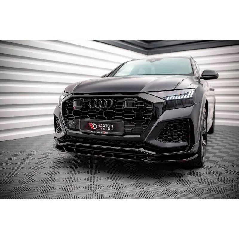 Maxton - Lame Du Pare-Chocs Avant V.2 Audi RSQ8 Mk1 Noir Brillant