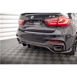 Maxton - Arriere Lame (avec une barre verticale) BMW X6 M-Pack F16 Noir Brillant
