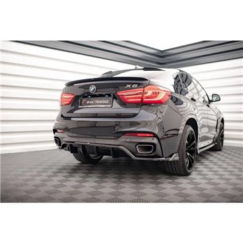 Maxton - Arriere Lame (avec une barre verticale) BMW X6 M-Pack F16 Noir Brillant