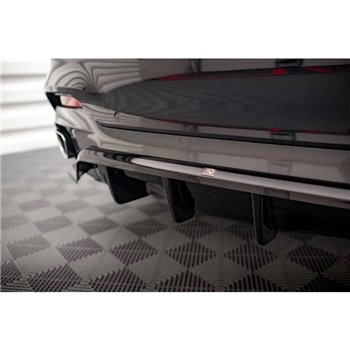 Maxton - Arriere Lame (avec une barre verticale) BMW X6 M-Pack F16 Noir Brillant