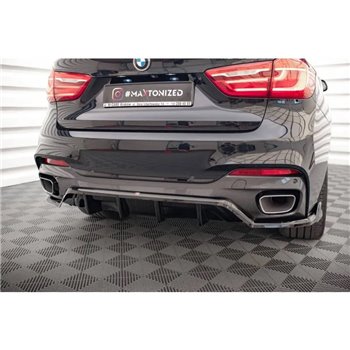 Maxton - Arriere Lame (avec une barre verticale) BMW X6 M-Pack F16 Noir Brillant
