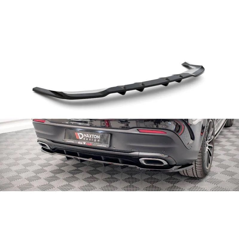 Maxton - Arriere Splitter (avec une barre verticale) Mercedes-Benz GLE Coupe AMG-Line C167 / C167 Facelift Noir Brillant