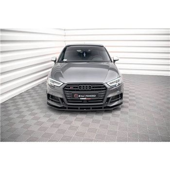 Maxton - Street Pro Lame Du Pare-Chocs Avant Audi S3 / A3 S-Line Sportback 8V Facelift Noir