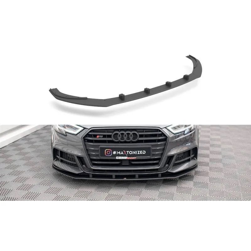 Maxton - Street Pro Lame Du Pare-Chocs Avant Audi S3 / A3 S-Line Sportback 8V Facelift Noir-Rouge