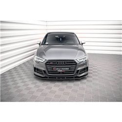 Maxton - Street Pro Lame Du Pare-Chocs Avant Audi S3 / A3 S-Line Sportback 8V Facelift Noir-Rouge