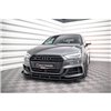 Maxton - Street Pro Lame Du Pare-Chocs Avant V.1 Audi S3 / A3 S-Line Sportback 8V Facelift Noir-Rouge + Rabats Brillant
