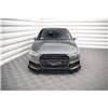 Maxton - Street Pro Lame Du Pare-Chocs Avant V.1 Audi S3 / A3 S-Line Sportback 8V Facelift Noir + Rabats Brillant 