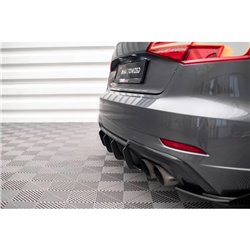 Maxton - Street Pro Central Diffuseur Arriere Audi S3 Sportback 8V Facelift Noir-Rouge