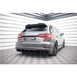 Maxton - Street Pro Central Diffuseur Arriere Audi S3 Sportback 8V Facelift Noir-Rouge