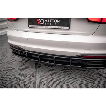 Maxton - Street Pro Central Diffuseur Arriere Audi A4 B9 Facelift Noir-Rouge