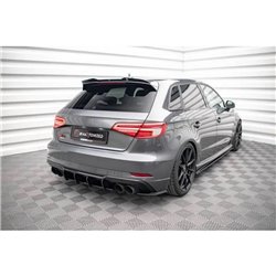Maxton - Street Pro Lame Du Pare Chocs Arriere Audi S3 Sportback 8V Facelift Noir-Rouge