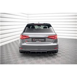 Maxton - Street Pro Lame Du Pare Chocs Arriere Audi S3 Sportback 8V Facelift Noir-Rouge