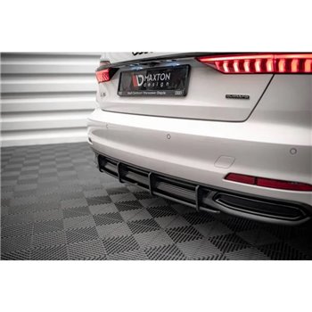 Maxton - Street Pro Central Diffuseur Arriere Audi A6 C8 Noir-Rouge