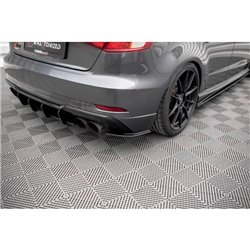 Maxton - Street Pro Lame Du Pare Chocs Arriere Audi S3 Sportback 8V Facelift Noir
