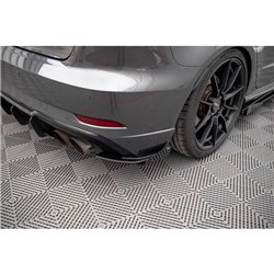Maxton - Street Pro Lame Du Pare Chocs Arriere Audi S3 Sportback 8V Facelift Noir-Rouge + Rabats Brillant