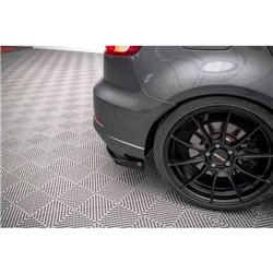 Maxton - Street Pro Lame Du Pare Chocs Arriere Audi S3 Sportback 8V Facelift Noir-Rouge + Rabats Brillant