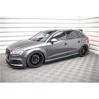 Maxton - Street Pro Rajouts Des Bas De Caisse Audi S3 / A3 S-Line Sportback 8V Facelift Noir
