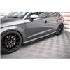 Maxton - Street Pro Rajouts Des Bas De Caisse Audi S3 / A3 S-Line Sportback 8V Facelift Noir-Rouge + Rabats Brillant