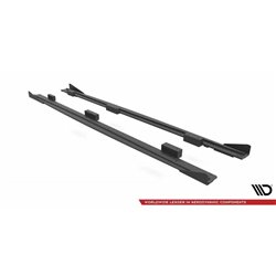 Maxton - Street Pro Rajouts Des Bas De Caisse Audi S3 / A3 S-Line Sportback 8V Facelift Noir-Rouge + Rabats Brillant