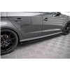 Maxton - Street Pro Rajouts Des Bas De Caisse Audi S3 / A3 S-Line Sportback 8V Facelift Noir + Rabats Brillant 