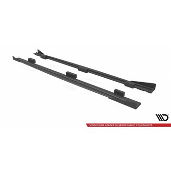 Maxton - Street Pro Rajouts Des Bas De Caisse Audi S3 / A3 S-Line Sportback 8V Facelift Noir + Rabats Brillant 