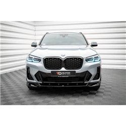 Maxton - Lame Du Pare-Chocs Avant V.2 BMW X4 M-Pack G02 Facelift Noir Brillant