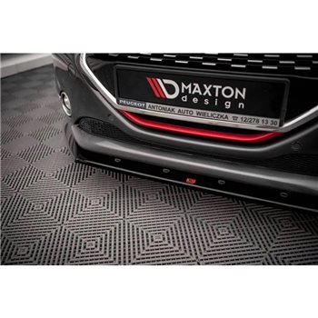 Maxton - Lame Du Pare-Chocs Avant V.1 Peugeot 208 GTi Mk1 Noir Brillant