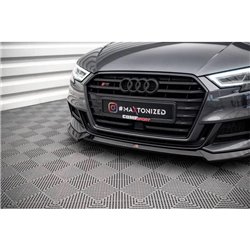 Maxton - Lame Du Pare-Chocs Avant V.3 Audi S3 / A3 S-Line Sportback 8V Facelift Noir Brillant