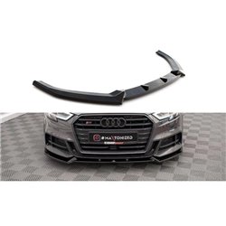 Maxton - Lame Du Pare-Chocs Avant V.1 Audi S3 / A3 S-Line Sportback 8V Facelift Noir Brillant