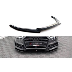 Maxton - Lame Du Pare-Chocs Avant V.2 Audi S3 / A3 S-Line Sportback 8V Facelift Noir Brillant