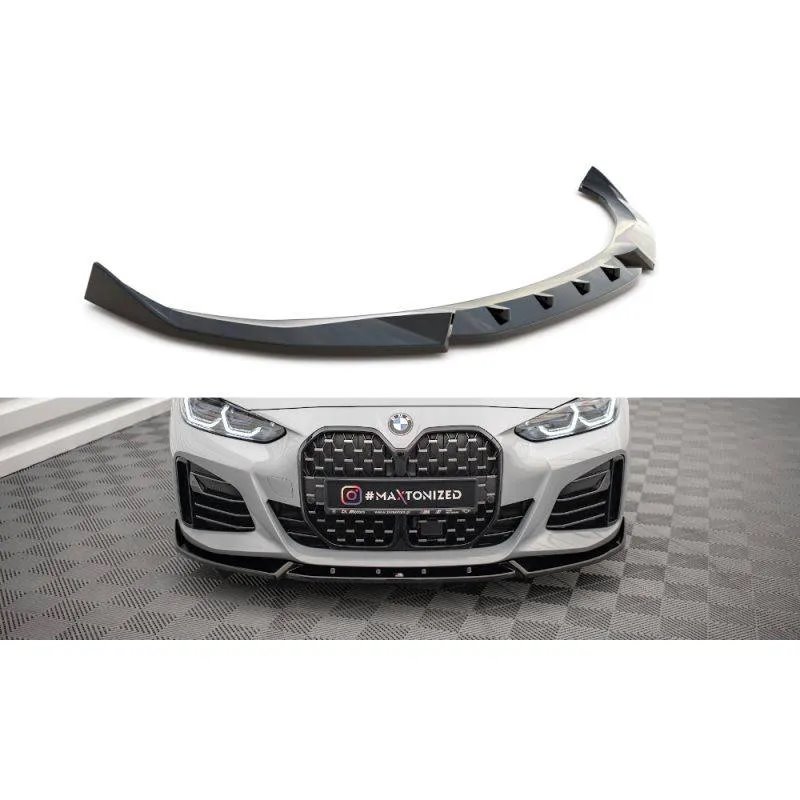 Maxton - Lame Du Pare-Chocs Avant V.2 BMW 4 / i4 Gran Coupe M-Pack / M440i G26 Noir Brillant