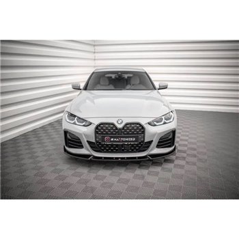 Maxton - Lame Du Pare-Chocs Avant V.2 BMW 4 / i4 Gran Coupe M-Pack / M440i G26 Noir Brillant