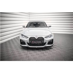 Maxton - Lame Du Pare-Chocs Avant V.1 BMW 4 / i4 Gran Coupe M-Pack / M440i G26 Noir Brillant