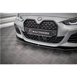 Maxton - Lame Du Pare-Chocs Avant V.1 BMW 4 / i4 Gran Coupe M-Pack / M440i G26 Noir Brillant
