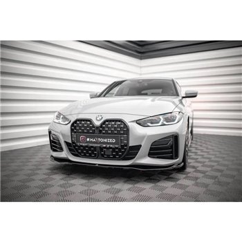 Maxton - Lame Du Pare-Chocs Avant V.1 BMW 4 / i4 Gran Coupe M-Pack / M440i G26 Noir Brillant