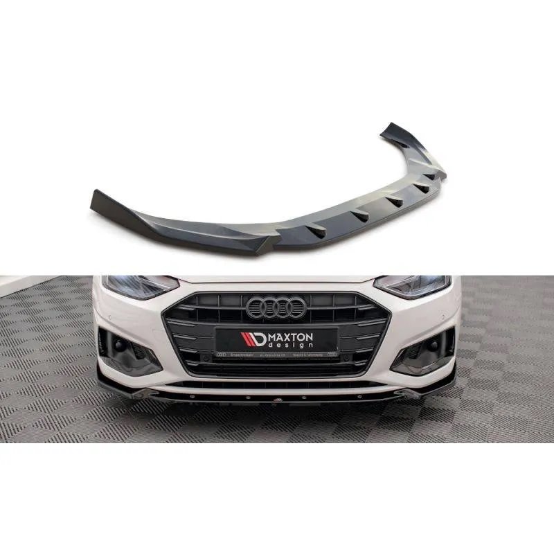 Maxton - Lame Du Pare-Chocs Avant V.1 Audi A4 B9 Facelift Noir Brillant