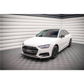 Maxton - Lame Du Pare-Chocs Avant V.1 Audi A4 B9 Facelift Noir Brillant