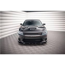 Maxton - Lame Du Pare-Chocs Avant V.2 Dodge Charger SRT Mk7 Facelift Noir Brillant