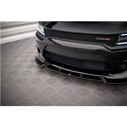 Maxton - Lame Du Pare-Chocs Avant V.2 Dodge Charger SRT Mk7 Facelift Noir Brillant
