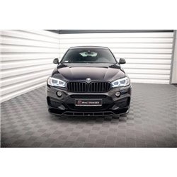 Maxton - Lame Du Pare-Chocs Avant V.2 BMW X6 M-Pack F16 Noir Brillant