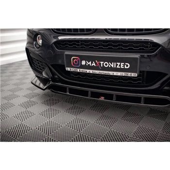 Maxton - Lame Du Pare-Chocs Avant V.2 BMW X6 M-Pack F16 Noir Brillant