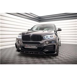 Maxton - Lame Du Pare-Chocs Avant V.2 BMW X6 M-Pack F16 Noir Brillant
