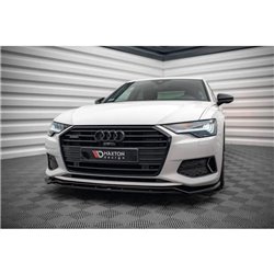 Maxton - Lame Du Pare-Chocs Avant V.3 Audi A6 C8 Noir Brillant