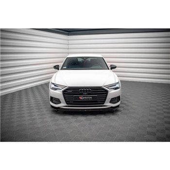 Maxton - Lame Du Pare-Chocs Avant V.3 Audi A6 C8 Noir Brillant