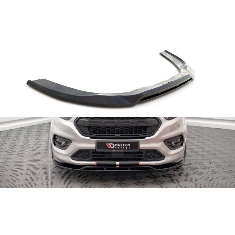 Maxton - Lame Du Pare-Chocs Avant Ford Transit Custom ST-Line Mk1 Facelift Noir Brillant